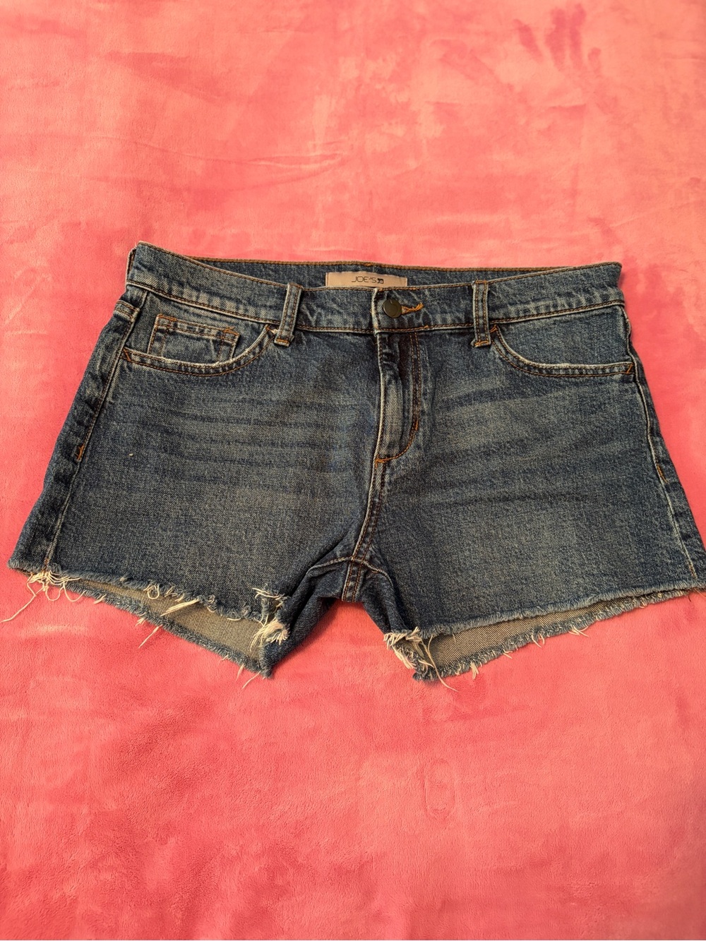 Joe's Jeans Dark Blue Frayed Hem Denim Cutoff Shorts